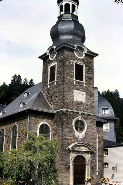 Protestant Reformed Church (1810) quarry stone structure by Wilhelm Hellwig. Monschau, Germany.