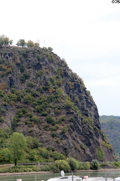 The Loreley, a rocky spur on banks of the Rhine & often referenced in German Romantic literature. Loreley, Germany.