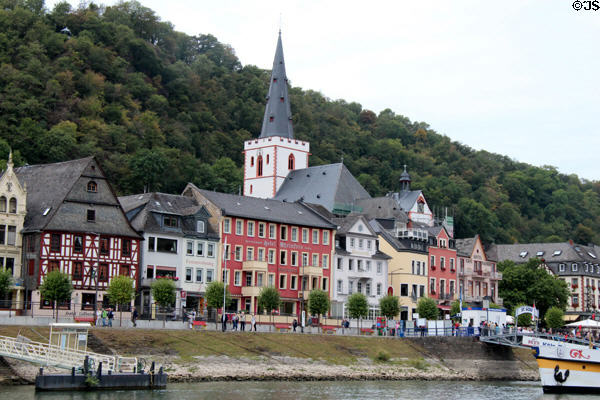 St Goar on the west bank of the scenic Middle Rhine. St. Goar, Germany.
