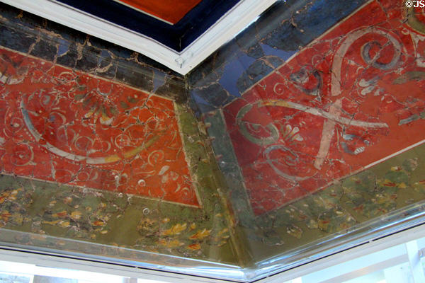 Restored border fresco which framed Roman ceiling at Cathedral Museum. Trier, Germany.