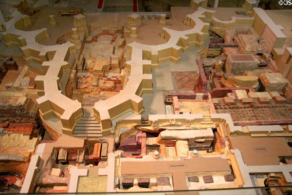 Model of Trier Roman foundations around current cathedral at Cathedral Museum. Trier, Germany.