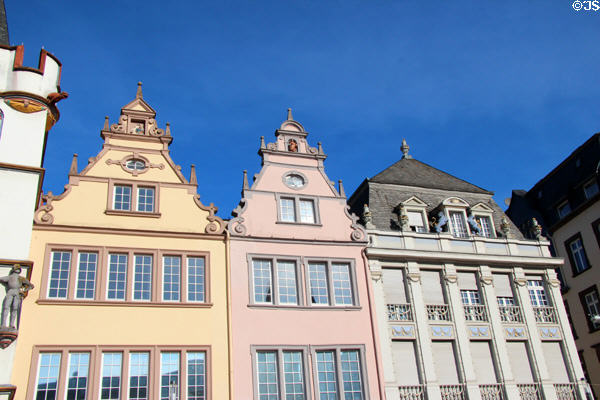 Upper story's of buildings on Hauptmarkt. Trier, Germany.