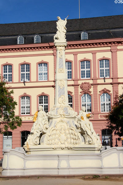 St. George's Fountain (1750-1) in Rococo style by John Seiz on Kornmarkt. Trier, Germany.