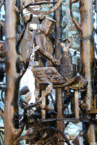 Craftsmen's Fountain detail depicting baker & tools of his craft. Trier, Germany.