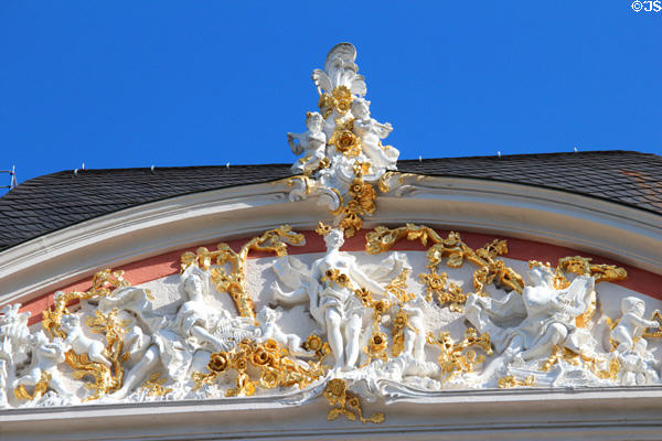Detail of Rococo element on south facade of Kurfürstlicher Palace. Trier, Germany.