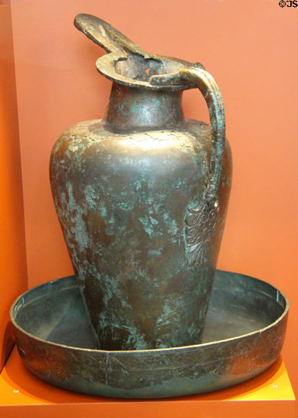 Foreign bronze pitcher & basin (4thC BCE) at Trier Archaeological Museum. Trier, Germany.