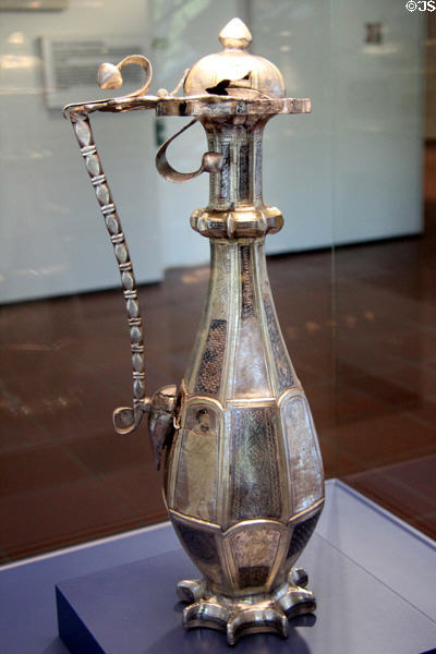 Covered silver pitcher engraved with 12 Apostles (early 5thC) at Trier Archaeological Museum. Trier, Germany.