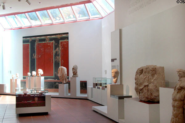 Gallery of Roman era carvings at Trier Archaeological Museum. Trier, Germany.