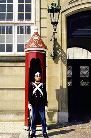Amalienborg Palace guard in Kobenhavn. Denmark.