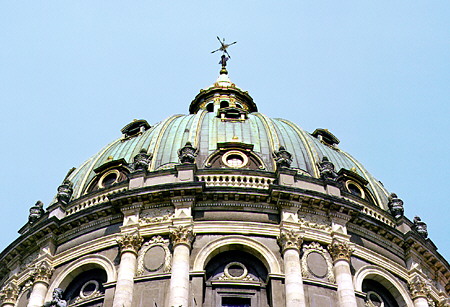 Dome of the Marble Church in Kobenhavn. Denmark.