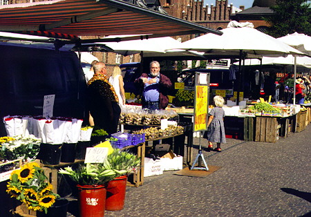Market in Roskilde. Denmark.
