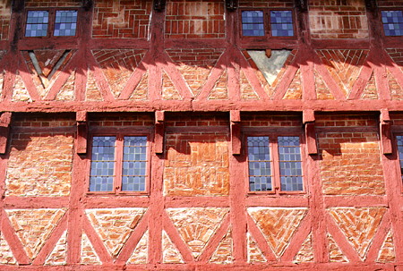 Detail of a house's brickwork in the Open Air Museum, Århus. Denmark.