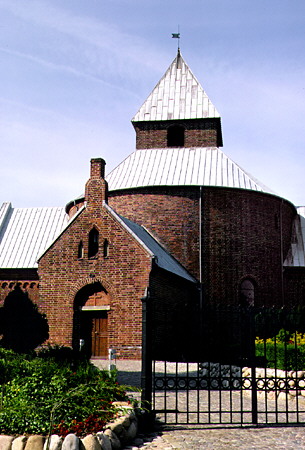Only remaining round church in Jutland, 1200 AD, Thorsager. Denmark.