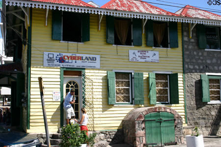 Cyberland surf center in heritage building. Roseau, Dominica.