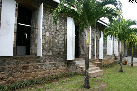 Stone mill building at Old Mill Cultural Center. Dominica.