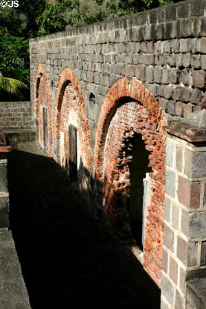Ruins of fort abandoned in 1854 at Cabrits National Park. Dominica.