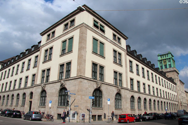 Building of Technische Universität München (Gabelsberg & Luisen Sts.). Munich, Germany.