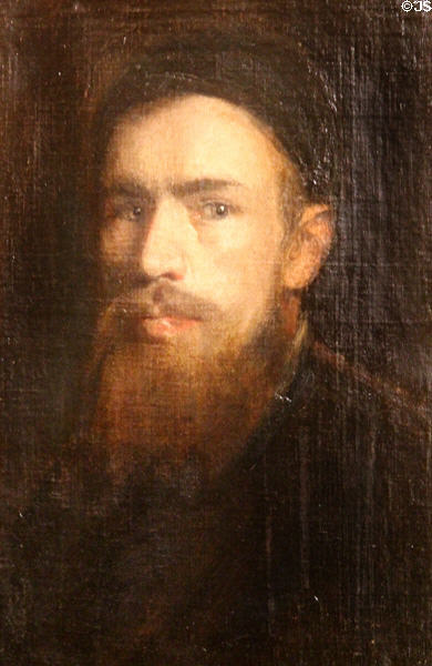 Self-portrait (mid 1860s) of Franz von Lenbach at Lenbachhaus. Munich, Germany.
