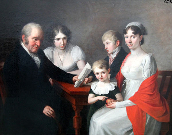 Scheichenpflueg family painting (1811) by Joseph Hauber at Lenbachhaus. Munich, Germany.