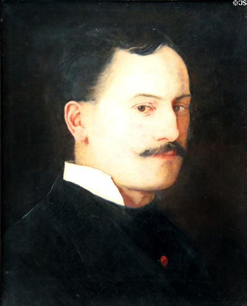 Portrait of Painter Julius Bodenstein (1876) by Wilhelm Leibl at Lenbachhaus. Munich, Germany.