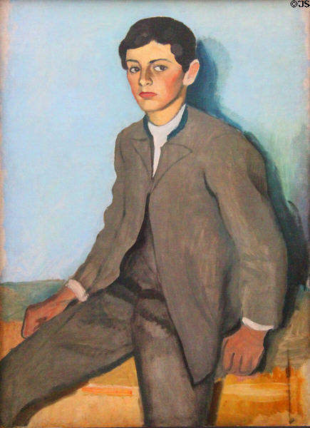 Country Boy from Tegernsee painting (1910) by August Macke at Lenbachhaus. Munich, Germany.