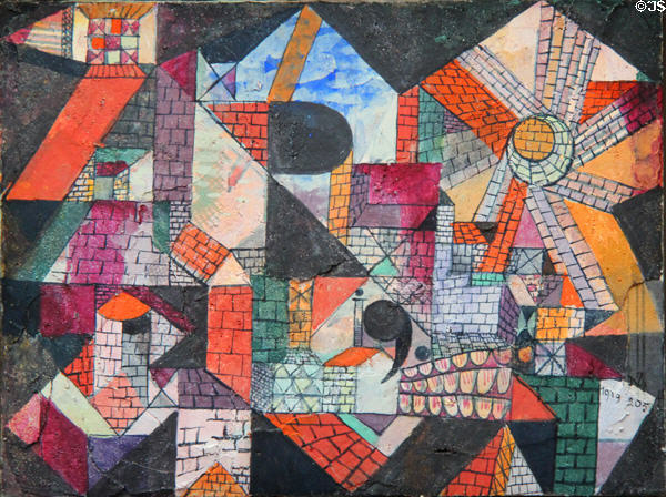 City of R painting (1919) by Paul Klee at Lenbachhaus. Munich, Germany.