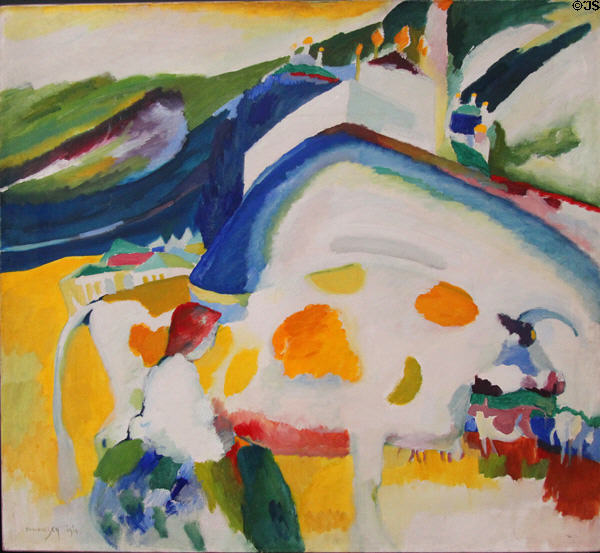 The Cow painting (1910) by Wassily Kandinsky at Lenbachhaus. Munich, Germany.