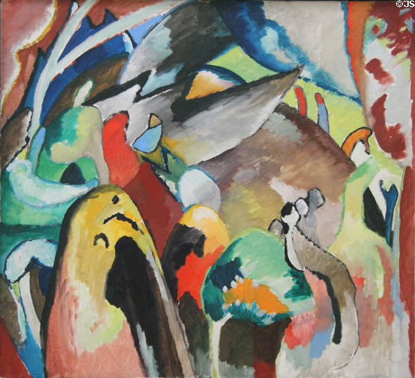 Improvisation 19A painting (1911) by Wassily Kandinsky at Lenbachhaus. Munich, Germany.