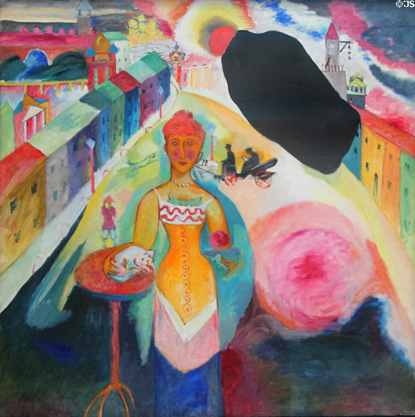 Lady in Moscow painting (1912) by Wassily Kandinsky at Lenbachhaus. Munich, Germany.