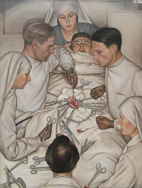 Operation painting (1929) by Christian Schad at Lenbachhaus. Munich, Germany.
