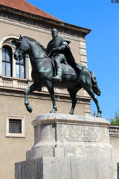 Equestrian statue of Luitpold Prince Regent of Bavaria at Bavarian National Museum. Munich, Germany.