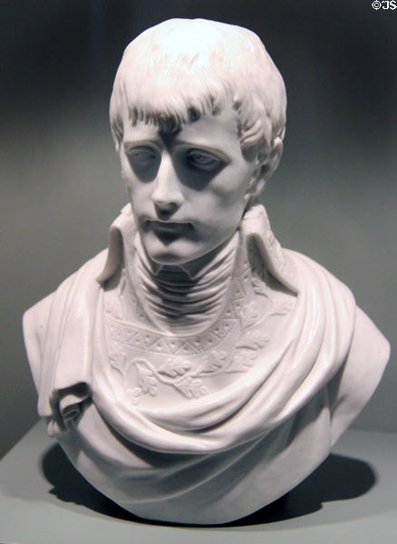 Porcelain bust of Napoleon as General (1801) by Johann Peter Melchior for Nymphenburg at Bavarian National Museum. Munich, Germany.