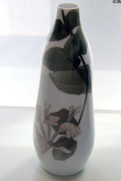 Porcelain vase painted with honeysuckle (c1905) by Royal Copenhagen Porcelain at Bavarian National Museum. Munich, Germany.