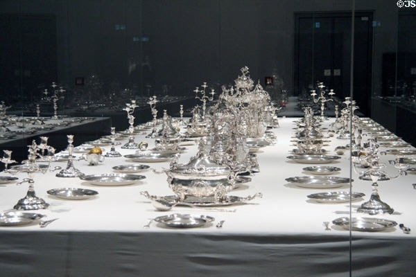 Silver table service of Bishop of Hildesheim (1759-65) made in Augsburg at Bavarian National Museum. Munich, Germany.