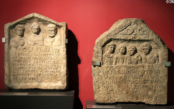 Roman gravestones (3rdC) from Regensburg at Bavarian State Archaeological Collection. Munich, Germany.