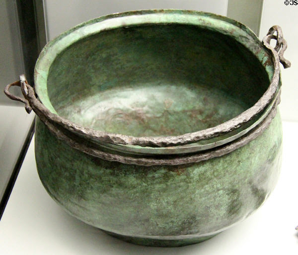 Bronze & iron kettle (early 3rdC) from Immendorf at Bavarian State Archaeological Collection. Munich, Germany.