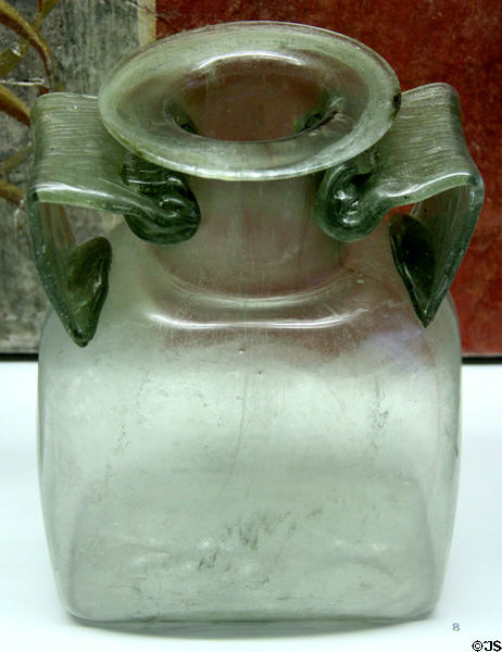 Roman glass amphora (c200 CE) found in Lauingen at Bavarian State Archaeological Collection. Munich, Germany.