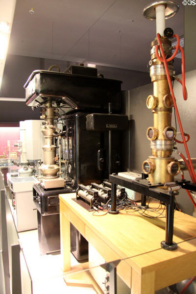 Early electron microscopes at Deutsches Museum. Munich, Germany.