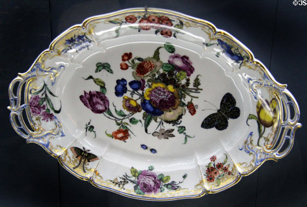 Nymphenburg porcelain platter from Cumberland service (c1925) at Deutsches Museum. Munich, Germany.