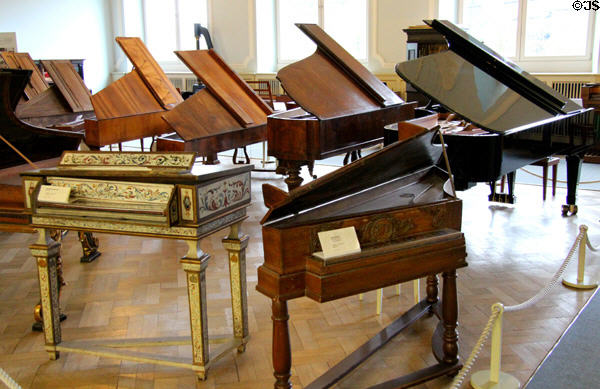 Piano & harpsichord collection at Deutsches Museum. Munich, Germany.