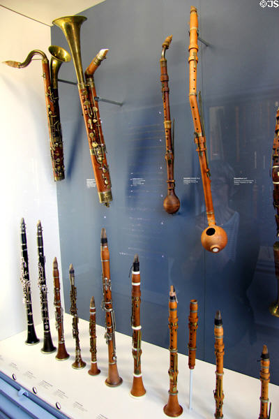 Clarinets & other reed instruments at Deutsches Museum. Munich, Germany.