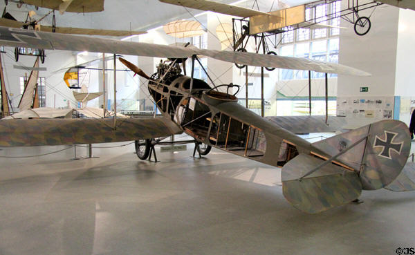 Cut-away view of Rumpler C IV WWI 2-seat fighter / reconnaissance (1916-7) at Deutsches Museum. Munich, Germany.