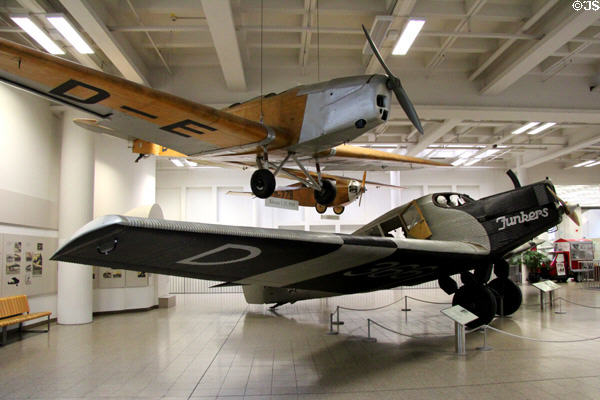 Klemm L25 (1935) over Junkers F13 (1927) at Deutsches Museum. Munich, Germany.