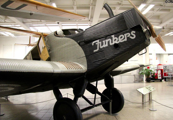 Junkers F13 (1927) first civil airliner by Hugo Junkers at Deutsches Museum. Munich, Germany.
