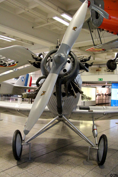 Nose of Junkers A50 ci Junior (1931) all metal sporting plane at Deutsches Museum. Munich, Germany.