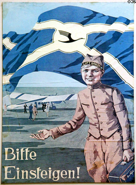 Lufthansa poster (c1930s) at Deutsches Museum. Munich, Germany.