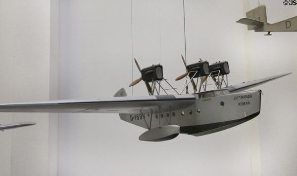 Model of Rohrbach Ro X Romar flying boat (1928) at Deutsches Museum. Munich, Germany.