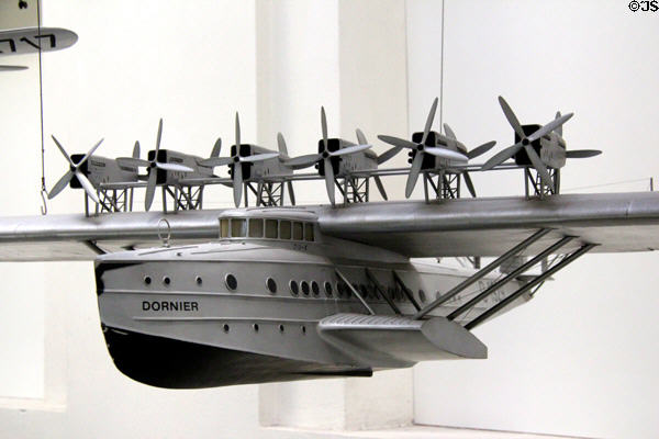 Model of Dornier Do X six engine flying boat (1930) at Deutsches Museum. Munich, Germany.