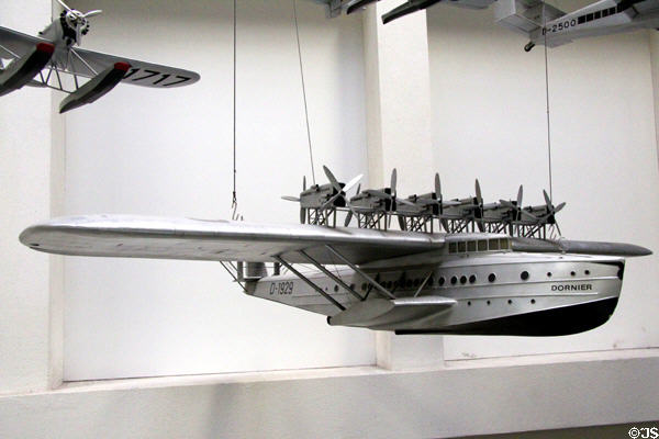 Model of Dornier Do X six engine flying boat (1930) at Deutsches Museum. Munich, Germany.