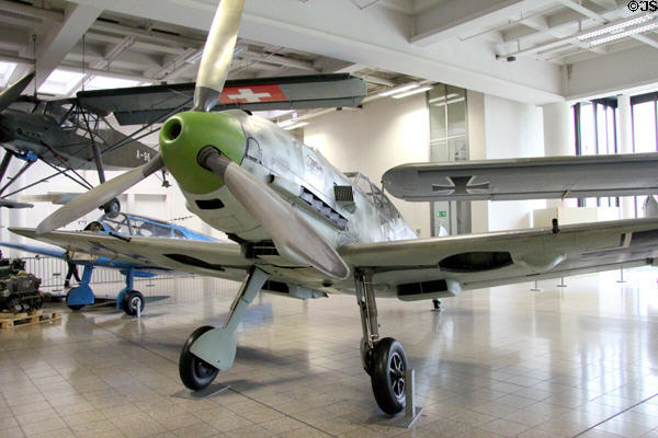 Messerschmitt Bf 109 E-3 WWII fighter aircraft (1938) at Deutsches Museum. Munich, Germany.